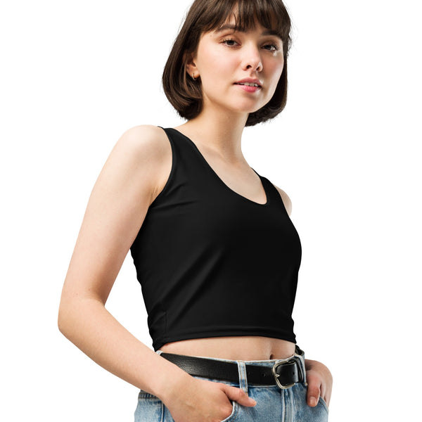 Black Sleeveless Crop Top