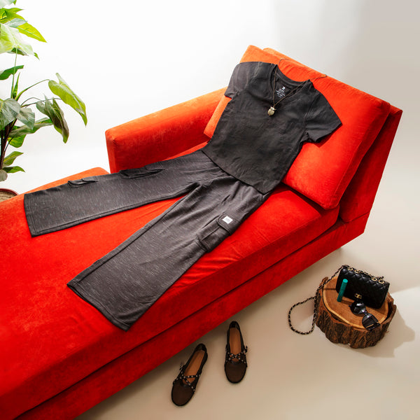 Black Cargo Pocket Jogger Pant