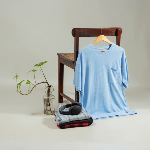 Light Blue Drop Shoulder T-Shirt