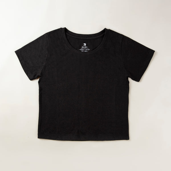 Black Basic Crop Top