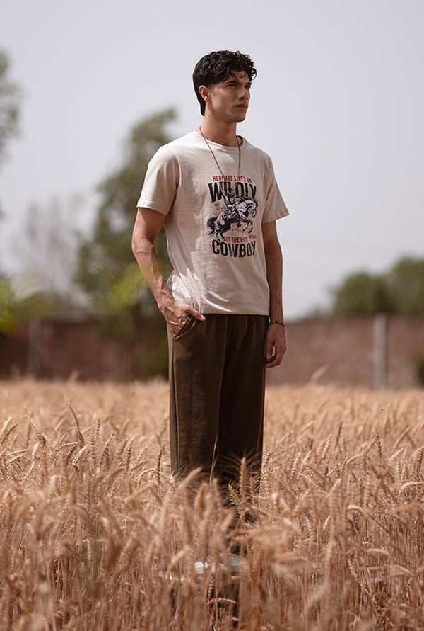 Wildly Cowboy Beige T-Shirt