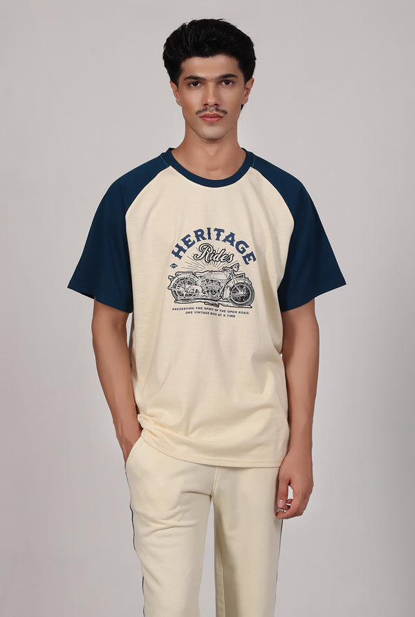 Heritage Rides Off White/Blue CordSet with Trouser