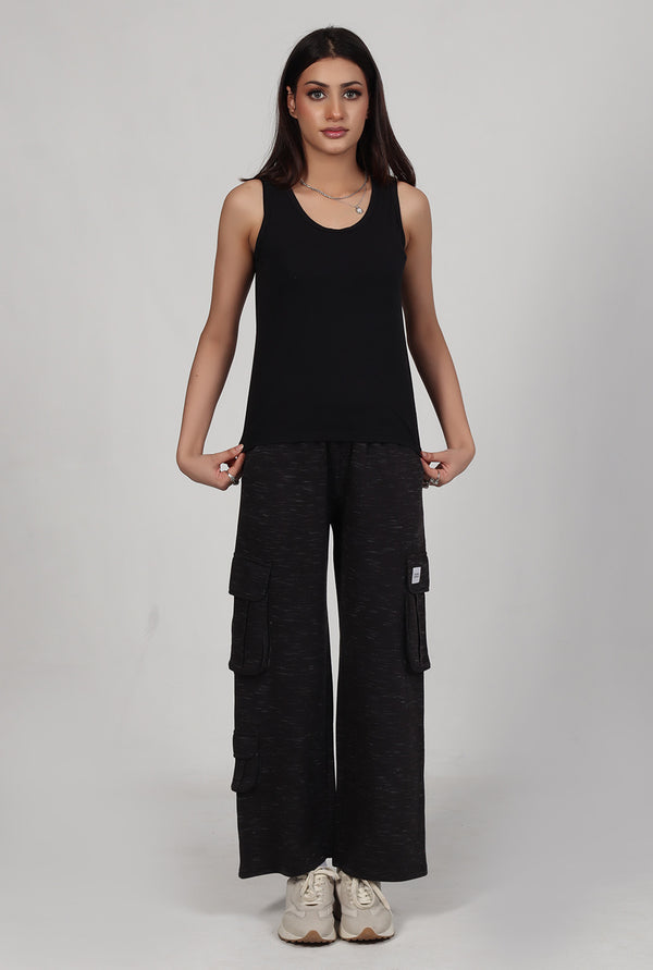Black Sleeveless Crop Top