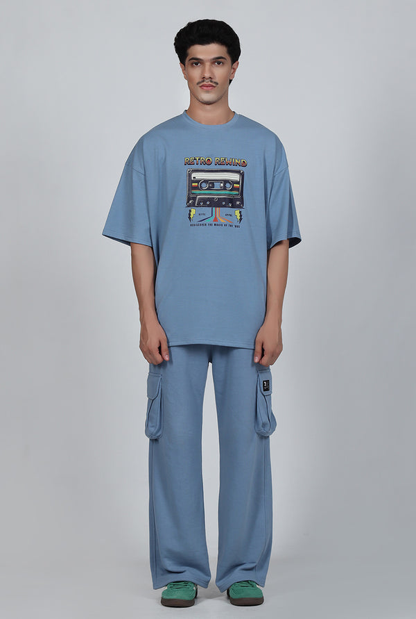 Retro Rewind Blue Co-ord Set with Trouser