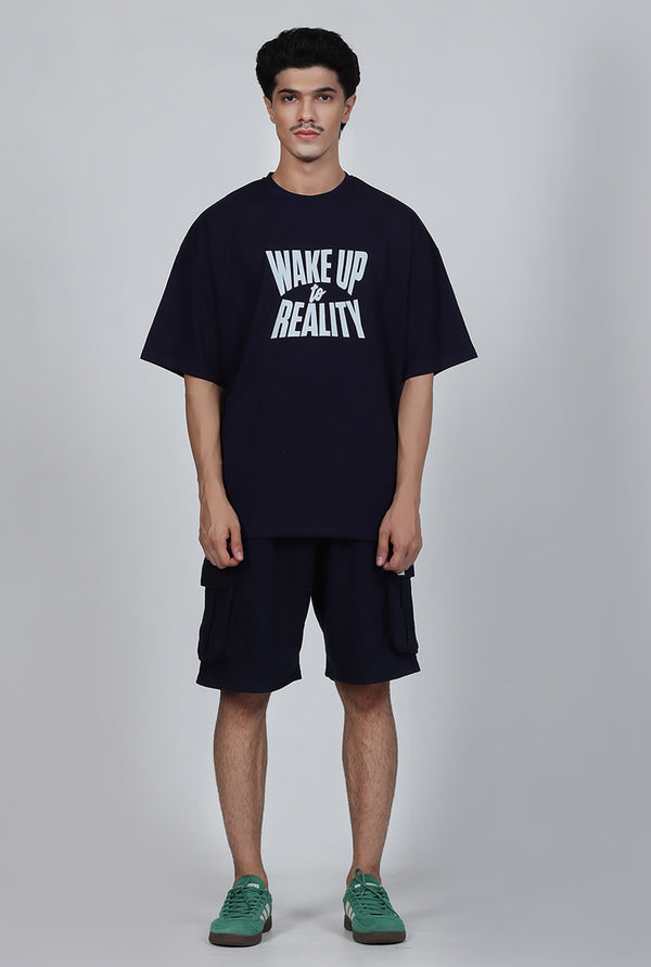 Wake Up Navy Blue Co-ord Set with Short