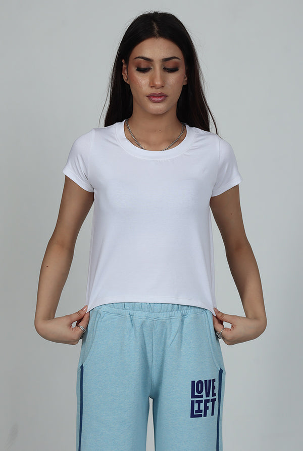 White Basic Crop Top