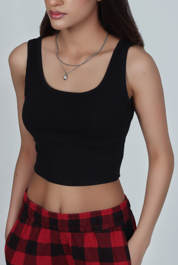 Black Short Body Crop Top