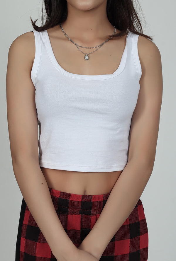 White Short Body Crop Top